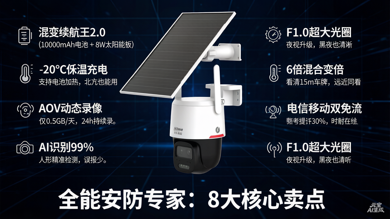 大华 T9 系列 4G AOV 摄像机：三款对比选购指南